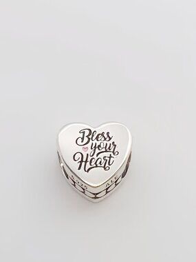 Engravable Bless Your Heart Charm | Sterling silver | Pandora US